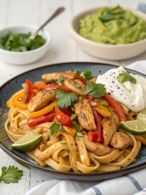 Chicken Fajita Pasta is a one-pot meal that combines the smoky, zesty flavors of fajitas with the creamy comfort of pasta. Packed with tender chicken, colorful peppers, and a cheesy sauce, it's a perfect dinner for busy weeknights!