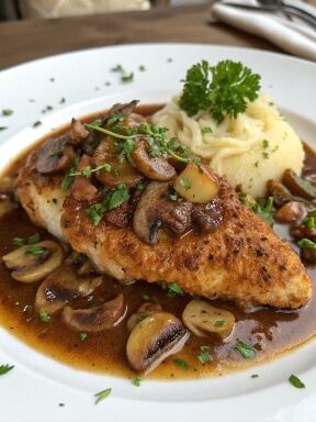 Chicken Marsala is a classic Italian-American dish featuring tender chicken cutlets simmered in a rich and creamy Marsala wine sauce with mushrooms. It’s perfect for special occasions or a luxurious weeknight dinner.