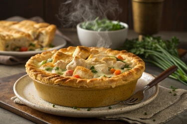 Chicken Pot Pie Casserole is a comforting dish that transforms the classic pot pie into a fuss-free, family-friendly bake. It’s loaded with tender chicken, mixed vegetables, and a creamy sauce, topped with golden, flaky biscuits or pie crust.