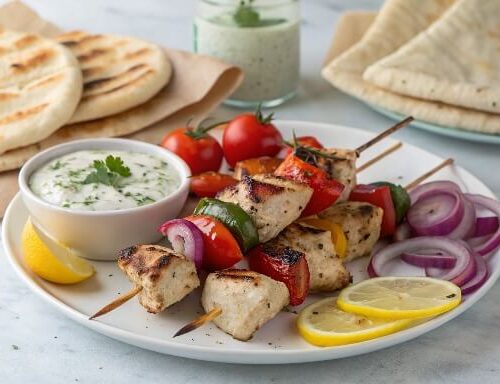 Learning all about making Greek Chicken Souvlaki - tastyleap.com