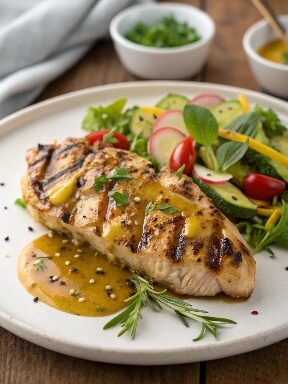 Honey Mustard Grilled Chicken is a sweet, tangy, and savory dish featuring juicy chicken marinated in a flavorful honey mustard sauce. It's ideal for barbecues, picnics, or a quick weeknight dinner.