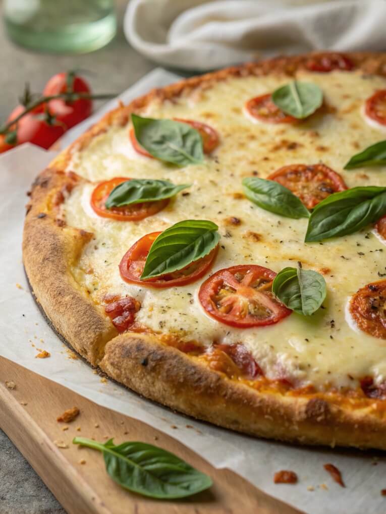 Quattro Formaggi Pizza is a luxurious cheese lover’s delight, featuring four different cheeses—mozzarella, Parmesan, gorgonzola, and ricotta—melted together on a crispy crust. With its creamy, rich, and flavorful profile, it’s a classic Italian dish that’s simple yet indulgent.